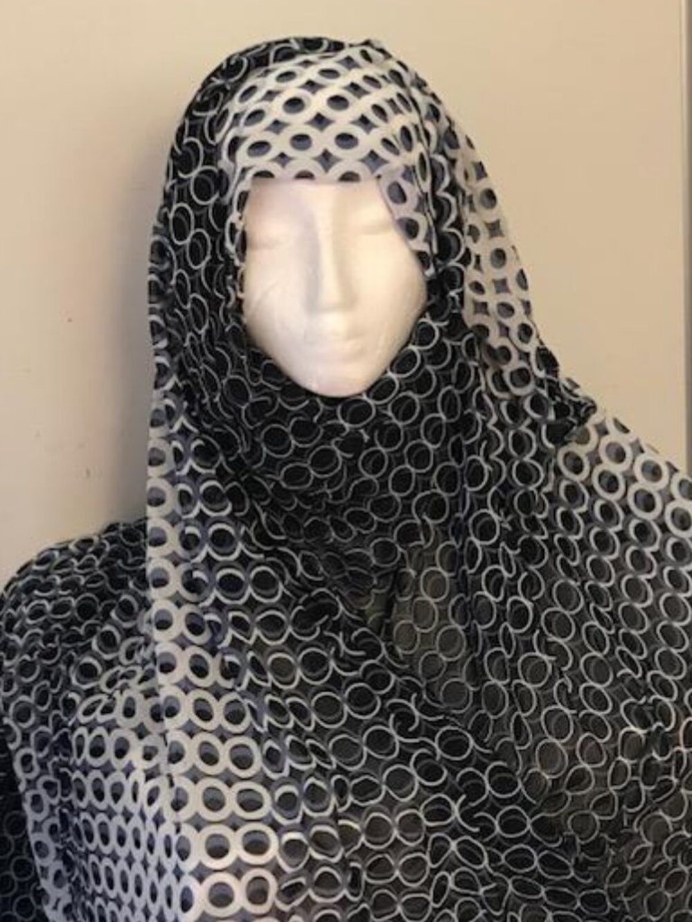 Navy Blue and White Fashion Scarf Hijab Shayla